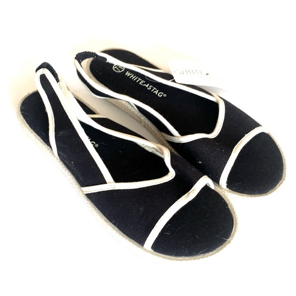 White Stag Poppy canvas sling back espadrille flat sandals, size 7 1/2, NWT - Picture 1 of 7